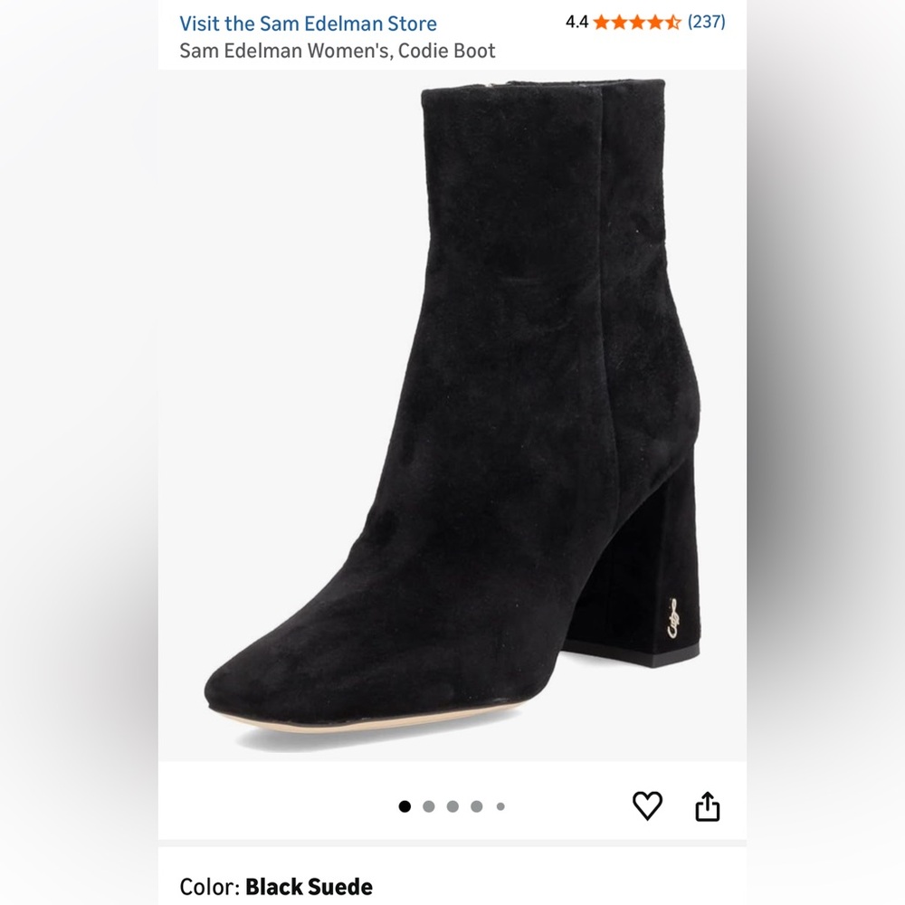 Sam Edelman Black Suede Heeled Boots used great condition